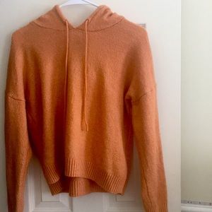 peach hooded sweater